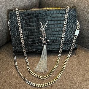 Saint Laurent Medium Kate Tassel Shoulder Bag Black with Silver – BRANDS N  BAGS